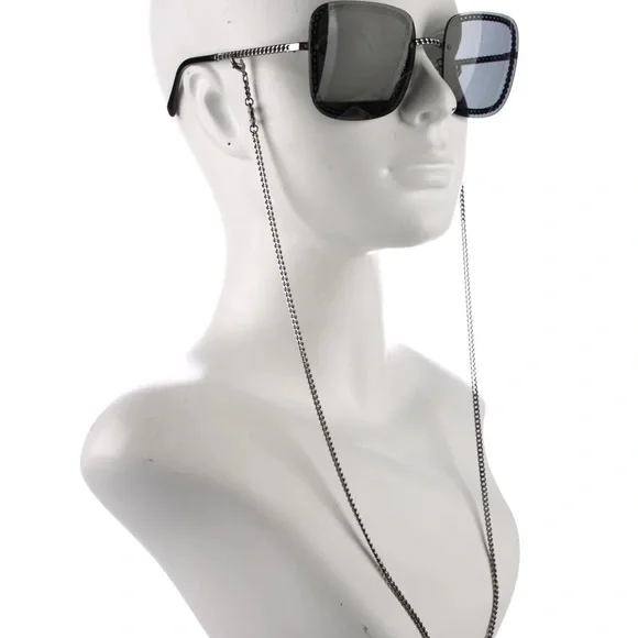 Chanel interlocking CC logo square sunglasses ?️ Chanel Interlocking CC Logo Square Sunglasses - Gold  main image 3